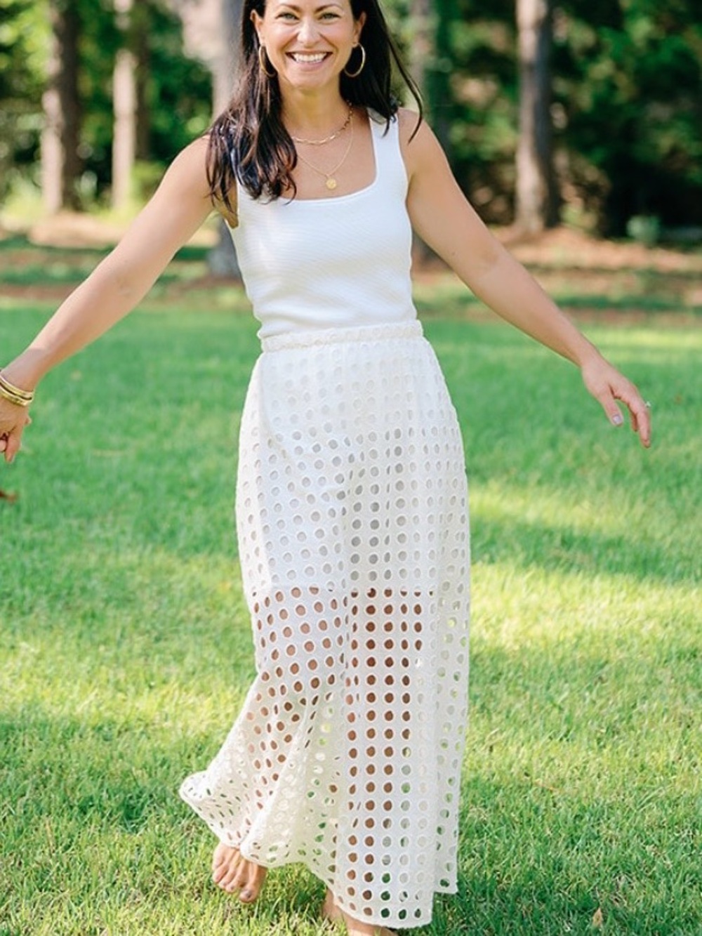 Tuckernuck White Cotton Eyelet Eve Skirt